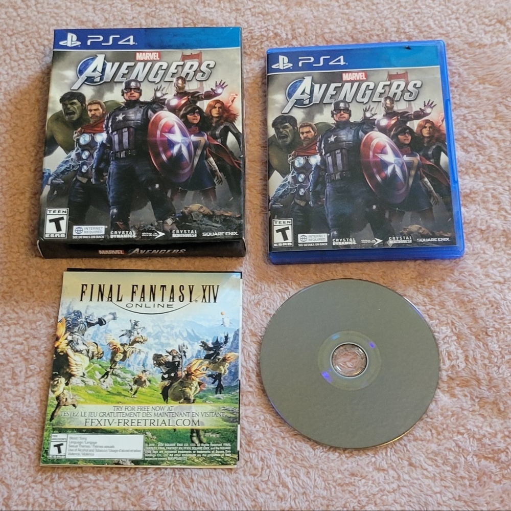 Sony Marvel Avengers PS4 Video Game - Blue Cover - Released in 2020.